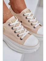 Dámské Tenisky Na Masivní Podešvi Big Star NN274127 Béžové