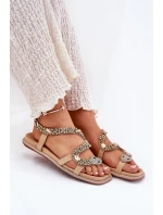 Dámské Sandály Se Zdobením Had Eko Semiš Artiker Béžové 56C1361 Dámské Sandály Se Zdobením Had Eko Semiš Artiker Béžové 56C1361