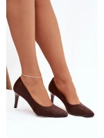 Eko semišové lodičky Sergio Leone 1336 čokoládové