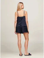 Dámský pyžamový set dárkové balení GIFT PYJ CAMI SET & SLIPPERS UW0UW04855 DW5 tm. modré - Tommy Hilfiger