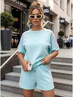 Dámská viskózová souprava s motýlem a šortkami modrá FashionStreet AY1185