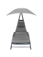 BERGAMO SEDÁTKO K BAZÉNU S PARAZÉNEM 200x125x180CM ŠEDÉ