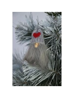 DLOUHOVOUSÝ PŘÍVĚŠEK ŠEDÝ SANTA CLAUS