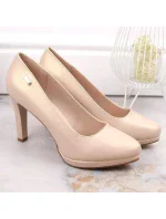 Sergio Leone W SK53N béžové lodičky na platformě a podpatku