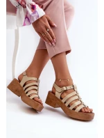 Dámské kožené sandály Zazoo 40410 béžové Dámské kožené sandály Zazoo 40410 béžové