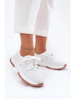 Kožené Polobotky Dámské S Připínacím Klipem Artiker 54C1810 Bílé