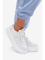 Kožené dámské tenisky na platformě Vinceza 39976 bílé