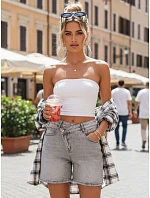 Dámské džínové šortky šedé FashionStreet SY0495