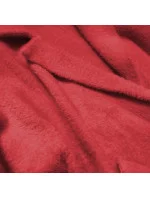 Červený vlněný přehoz přes oblečení typu "alpaka" (7108)