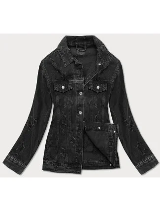 Černá dámská džínová bunda s protrženími (34761A) Černá dámská džínová bunda s protrženími (34761A)