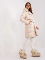 Světle béžová lehká péřová dámská zimní bunda Factory Price (TR8310)