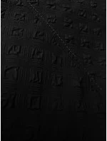 Černý oboustranný dámský kabát s páskem (WD202307)