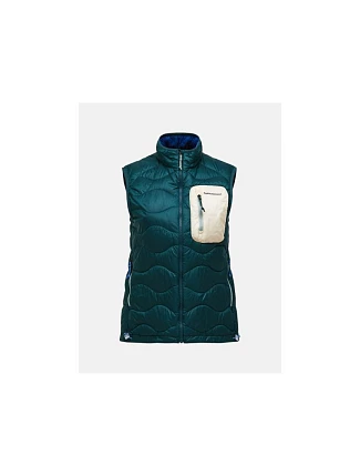 Dámská vesta PEAK PERFORMANCE W Helium Utility Down Vest, zelená barva Dámská vesta PEAK PERFORMANCE W Helium Utility Down Vest, zelená barva
