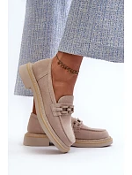 Dámské semišové mokasíny HX52-222 béžové -  S.Barski