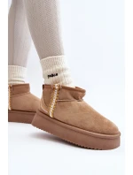 Sněhule na platformě se vzorem světle hnědé Udra