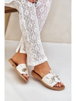 Sandály S Dekorací Přírodní Kůže Zazoo 3667 Bílé Sandály S Dekorací Přírodní Kůže Zazoo 3667 Bílé