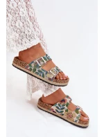 Vzorované Dámské Pantofle Na Korkové Platformě S Přezkami Lee Cooper LCW-25-35-3480L Multicolor