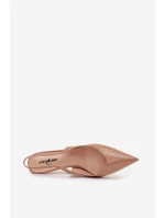 Lakované lodičky na jehlovém podpatku tmavě béžové Phelia