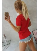 Halenka s ženskou grafikou červená Halenka s ženskou grafikou červená