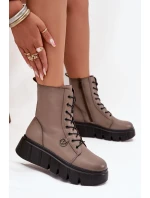 Dámské workery na platformě – tmavě béžové Vinceza 58588