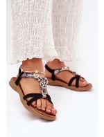 Plné Dámské Sandály S Dekoracemi Artiker 54C1334 Černé
