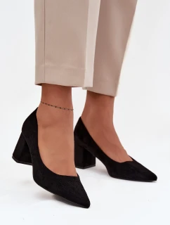Dámské lodičky se špičatou špičkou na podpatku černé Pavira