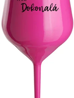 PANI DOKONALÁ - růžový nerozbitný pohár na víno 470 ml