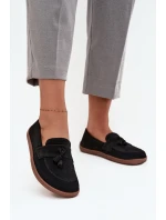 Kožené semišové mokasíny typu barefoot Zazoo 322 černé