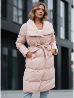 Dámský prošívaný kabát FAVI růžový FashionStreet TY3090 Dámský prošívaný kabát FAVI růžový FashionStreet TY3090