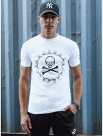 Pánské bílé tričko s potiskem FashionStreet RX5581