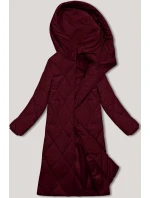 Dlouhá zimní bunda ve vínové bordó barvě s kapucí J.Style (5M3173-1)