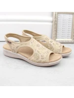 Dámské pohodlné nazouvací sandály béžové Unisoft 7196