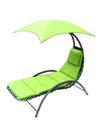 Lehátko se slunečníkem BERGAMO 200x125x180CM limetkově zelené