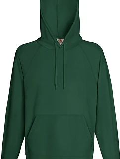 Fruit of the Loom Lightweight Hooded Sweat Pánská raglánová mikina s kapucí 16.2140 bottle green
