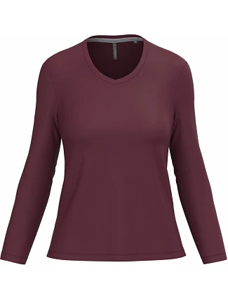 Kariban K 382 Dámské tričko do V s dl. rukávem 20.K382 wine Kariban K 382 Dámské tričko do V s dl. rukávem 20.K382 wine