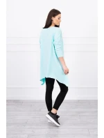 Oversize halenka s duhovým potiskem rtů v barvě mint