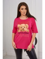 Kouzelná halenka s potiskem fuchsiová