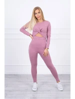 Sada se záhybem na blůze tmavě růžová