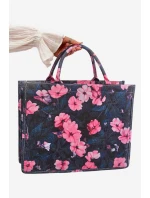 Velká Kabelka S Květinami Černo-Růžová Mooch Velká Kabelka S Květinami Černo-Růžová Mooch
