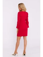 M836 Mini šaty se čtvercovým výstřihem - červené M836 Mini šaty se čtvercovým výstřihem - červené