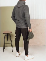 Pánská antracitová mikina s kapucí FashionStreet BX5694