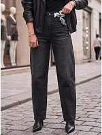 Dámské džíny s vysokým pasem a balónovým střihem, černé, FashionStreet UY3131 Dámské džíny s vysokým pasem a balónovým střihem, černé, FashionStreet UY3131