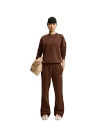 Dámské kalhoty Nike Studio Fleece Medium Weigh, hnědé, IM8078 259, dámské