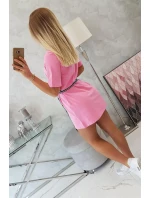 Šaty s ozdobným páskem světle růžové Šaty s ozdobným páskem světle růžové