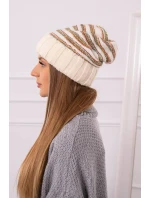 Dámská čepice Feba K330 ecru+blue Dámská čepice Feba K330 ecru+blue