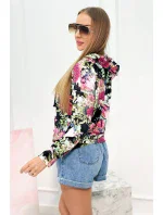 Velurová mikina s kapucí černý Velurová mikina s kapucí černý