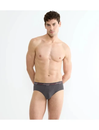 Pánské slipy Start Midi C2P box - BLACK - černošedé 0034  - SLOGGI