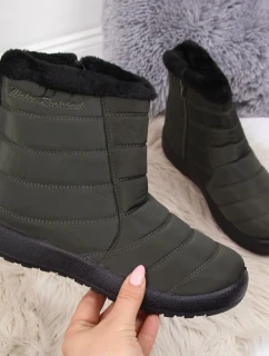 Nepromokavé sněhové boty na zip NEWS W EVE181D khaki