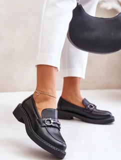 Dámské kožené mokasíny černé Beanika