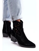 Kožené Křoví Boty S Průhledným Designem D&A SN622-20 Černá